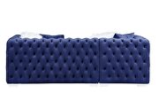Blue velvet upholstery elegant button-tufted sectional sofa by Acme additional picture 5