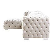 Beige velvet upholstery elegant button-tufted sectional sofa by Acme additional picture 4