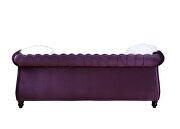 Purple velvet upholstery button tufted sofa by Acme additional picture 6