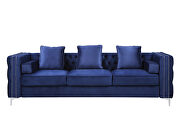 Blue velvet upholstery contemporary design sofa by Acme additional picture 2