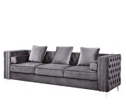 Gray velvet upholstery contemporary design sofa by Acme additional picture 3