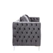 Gray velvet upholstery contemporary design sofa by Acme additional picture 4