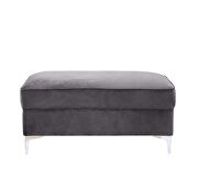 Gray velvet upholstery contemporary design ottoman by Acme additional picture 3