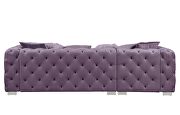 Purple smooth velvet upholstery button-tufted design sectional sofa by Acme additional picture 6