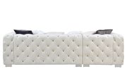 Beige smooth velvet upholstery button-tufted design sectional sofa by Acme additional picture 6