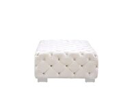 Beige smooth velvet upholstery button-tufted design ottoman by Acme additional picture 4