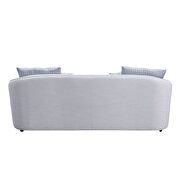 Beige textured-linen fabric upholstery barrel seat back sofa by Acme additional picture 6