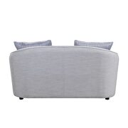 Beige textured-linen fabric upholstery barrel seat back sofa by Acme additional picture 10