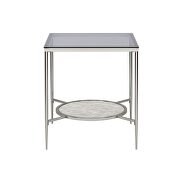 Tempered glass top / metal frame with chrome finish coffee table by Acme additional picture 6