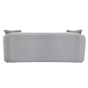 Beige linen upholstery contemporary look with the gently curved loveseat additional photo 3 of 4