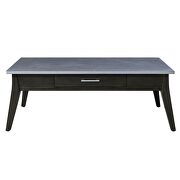 Sintered stone top & dark brown finish base coffee table by Acme additional picture 4