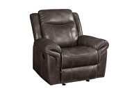 Brown leather-aire reclining sofa with usb port by Acme additional picture 12
