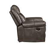 Brown leather-aire reclining sofa with usb port by Acme additional picture 4
