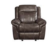 Brown leather-aire reclining recliner chair by Acme additional picture 2