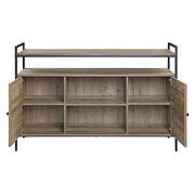 Rustic oak & black finish metal rectangular TV stand by Acme additional picture 2