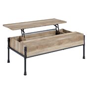 Oak & sandy black finish lift top rectangular coffee table by Acme additional picture 6