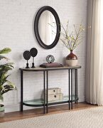 Oak finish top & sandy black finish metal base coffee table by Acme additional picture 7