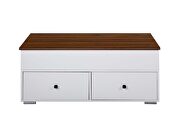 White & walnut finish lift top rectangular coffee table by Acme additional picture 4