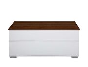 White & walnut finish lift top rectangular coffee table by Acme additional picture 5