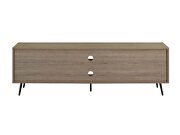 Rustic oak/ white wood base & black finish legs rectangular TV stand by Acme additional picture 5
