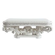 Antique white finish intricate moldings coffee table additional photo 3 of 7