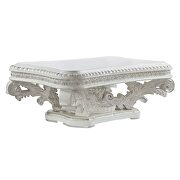 Antique white finish intricate moldings coffee table additional photo 4 of 7