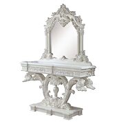 Antique white finish intricate moldings console table by Acme additional picture 2