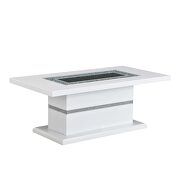 Faux crystal diamonds & white high gloss finish coffee table by Acme additional picture 2