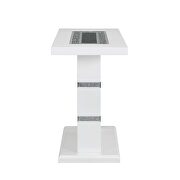 Faux crystal diamonds & white high gloss finish coffee table by Acme additional picture 11
