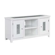 White high gloss finish acrylic diamonds inlay TV stand by Acme additional picture 3