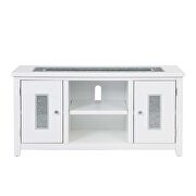 White high gloss finish acrylic diamonds inlay TV stand by Acme additional picture 4