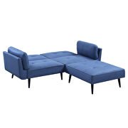 Blue fabric upholstery adjustable sofa and ottoman by Acme additional picture 2