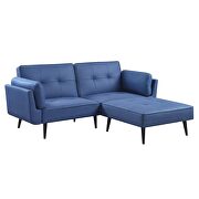 Blue fabric upholstery adjustable sofa and ottoman by Acme additional picture 3