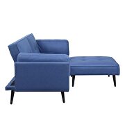 Blue fabric upholstery adjustable sofa and ottoman by Acme additional picture 5