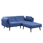 Blue fabric upholstery adjustable sofa and ottoman by Acme additional picture 8