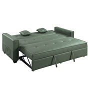 Green velvet upholstery buttonless tufting sofa w/ pull out sleeper by Acme additional picture 3