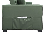 Green velvet upholstery buttonless tufting sofa w/ pull out sleeper by Acme additional picture 4