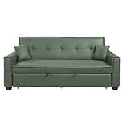 Green velvet upholstery buttonless tufting sofa w/ pull out sleeper by Acme additional picture 6