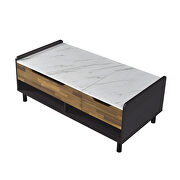 Marble, walnut & black finish rectangular coffee table/ w lift top by Acme additional picture 2