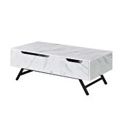 White finish lift top rectangular coffee table by Acme additional picture 3