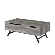 Gray oak finish lift top rectangular coffee table by Acme additional picture 3