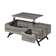 Gray oak finish lift top rectangular coffee table by Acme additional picture 5