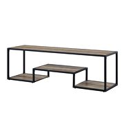 Rustic oak & black finish industrial style TV stand by Acme additional picture 2
