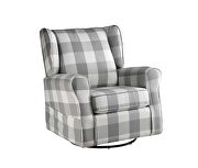 Gray fabric loose seat & tight back cushion swivel chair by Acme additional picture 2