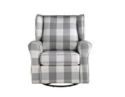 Gray fabric loose seat & tight back cushion swivel chair by Acme additional picture 3