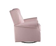 Pink fabric nailhead trim swivel chair by Acme additional picture 4