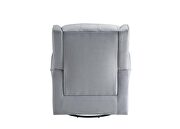 Gray fabric button tufted swivel chair by Acme additional picture 5