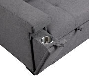 Dark gray fabric upholstery sleeper sectional sofa by Acme additional picture 2