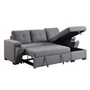 Dark gray fabric upholstery sleeper sectional sofa by Acme additional picture 3