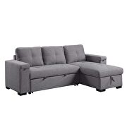 Dark gray fabric upholstery sleeper sectional sofa by Acme additional picture 4